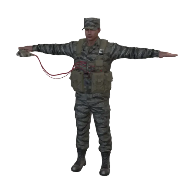 3D model for T-Pose Soldier in Camouflage