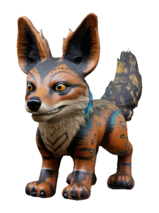 3D model for small totem of a jackal beast