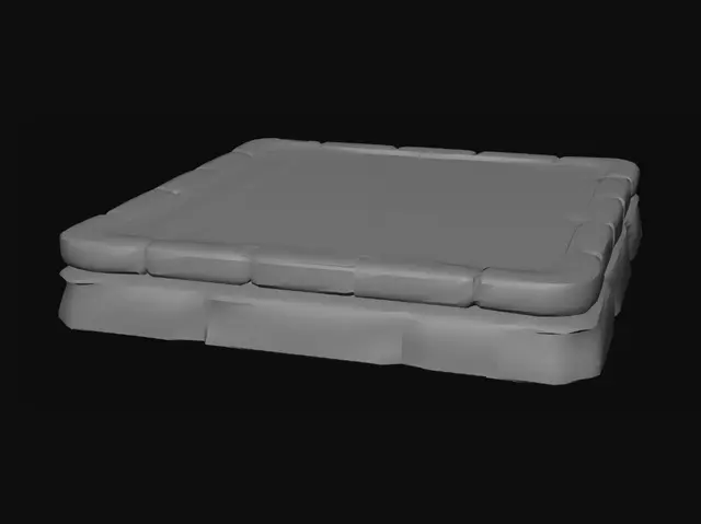 3D model for Grass Tile with Stone Border