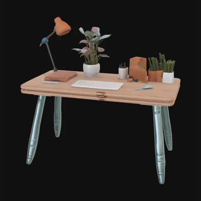 3D model for 一張辦公室的工作檯，動森風設計