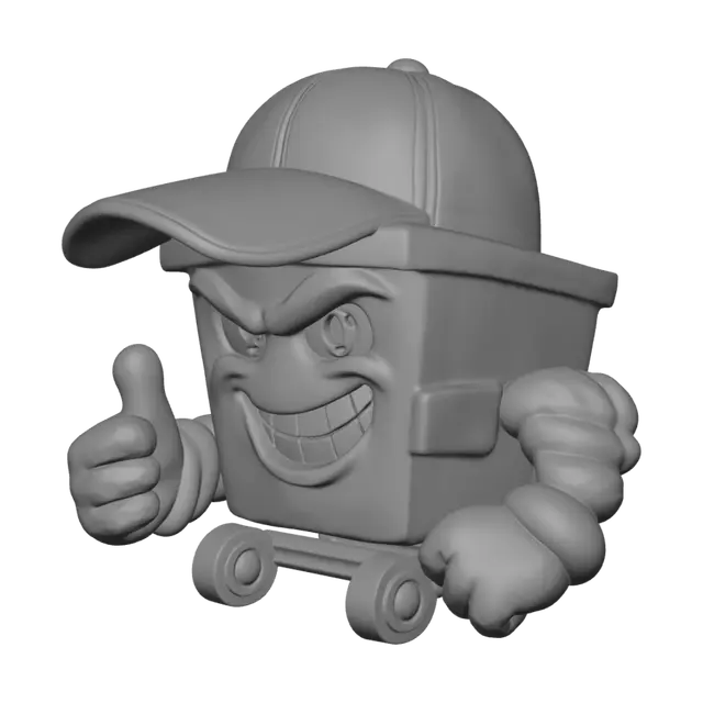 3D model for Captain Bin