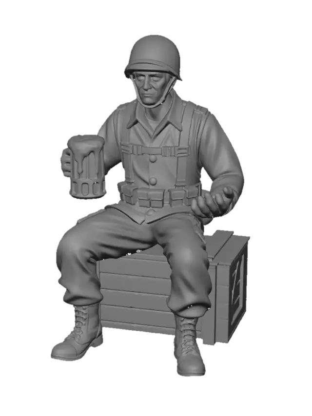 3D model for Green Soldier on a Crate