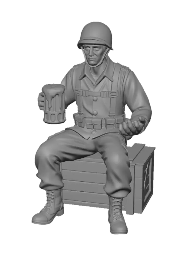 3D model for Green Soldier on a Crate