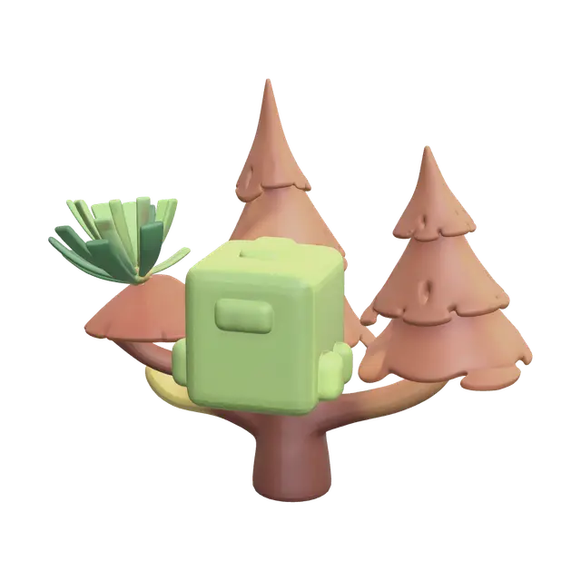 Low-Poly Cartoon Tree 3D model, vytvořený pomocí AI
