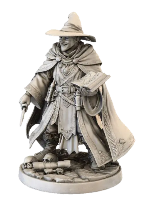 wizard dnd - Happy 3D model, vytvořený pomocí AI