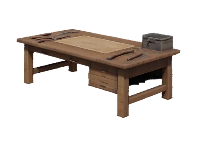 Workbench Blueprint - Technical 3D model, vytvořený pomocí AI