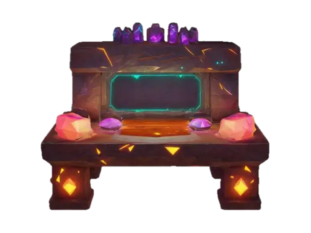 masterpiece, lowpoly, glowing magic laser mysterious mystical Workbench… 3D model, vytvořený pomocí AI