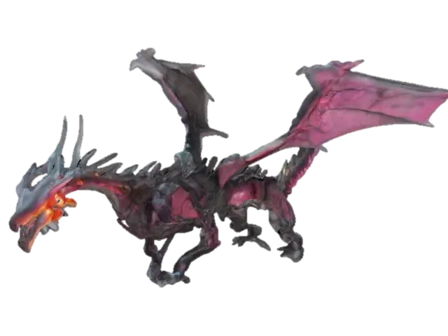 Techno Purple Glowing Wyvern - Test 3D model, vytvořený pomocí AI