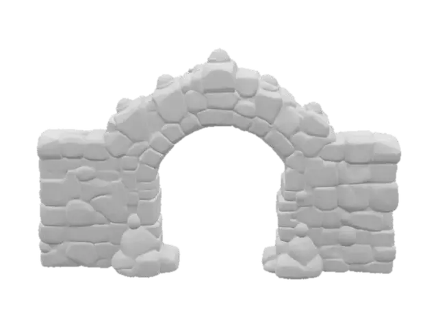 3D model for masterpiece, lowpoly, glowing magic laser mysterious mystical Stone dungeon Bunker monumental gate geometrical shapes huge chibi style legendary funny game style vivid colors, Unique Original Shape 