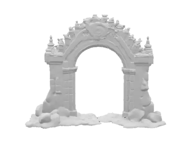 3D model for masterpiece, lowpoly, glowing magic laser mysterious mystical Stone dungeon Bunker monumental Huge Giant gate geometrical shapes huge chibi style legendary funny game style vivid colors, Unique Original Shape 