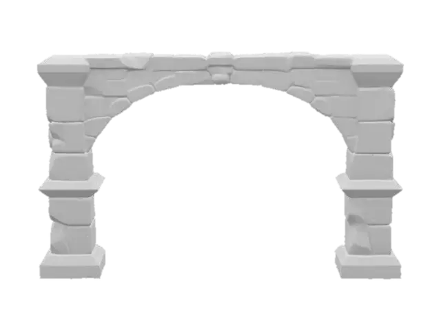 3D model for masterpiece, lowpoly, glowing magic laser mysterious mystical Stone dungeon Bunker monumental Huge Giant open gate geometrical shapes huge chibi style legendary funny game style vivid colors, Unique Original Shape 