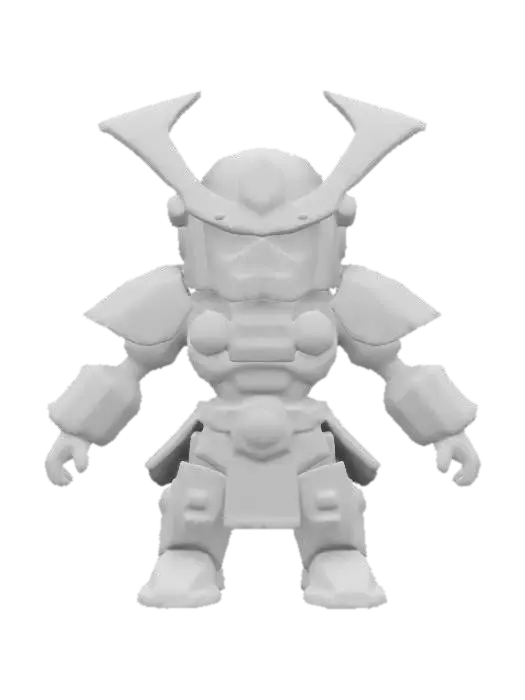 3D model for masterpiece, lowpoly, glowing magic laser mysterious mystical Ancient stylized veteran samurai machine with tubular shapes huge chibi style legendary funny game style vivid colors, Unique Original Shape