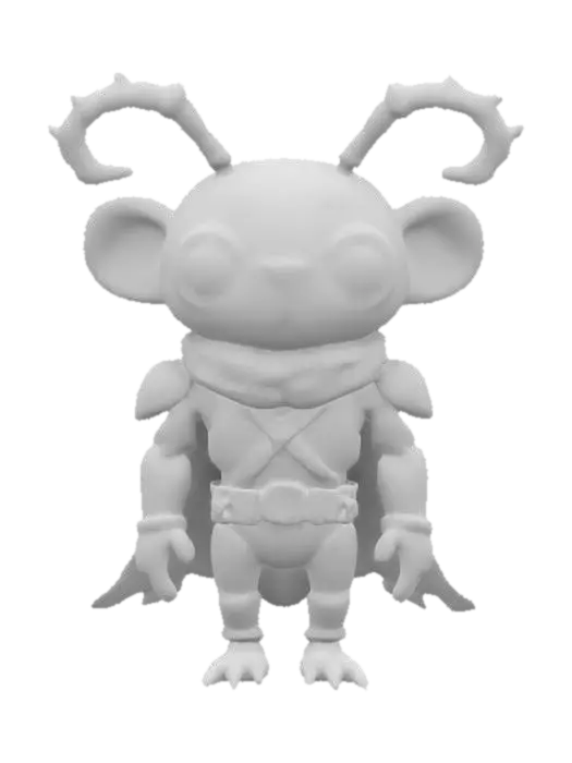3D model for #game figure#, masterpiece, glowing EYES stylized veteran Beetle Head Soldier Impressive with huge chibi style legendary funny game style vivid colors, Unique Original Shape, dotted leopard skin