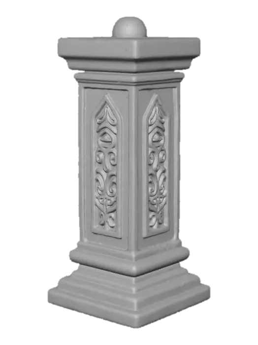 3D model for barricade antique en pierre gravés