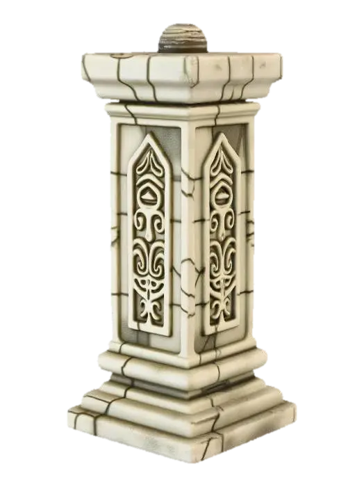 3D model for barricade antique en pierre gravés