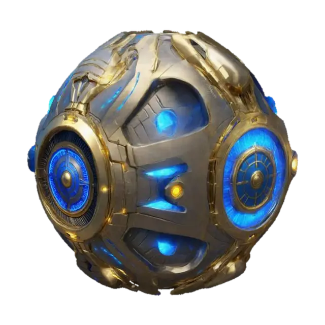 #ChronoForgeWeapon#, Plastron Of Legend power aura light glow, the object is a big… - Bot 3D model, vytvořený pomocí AI