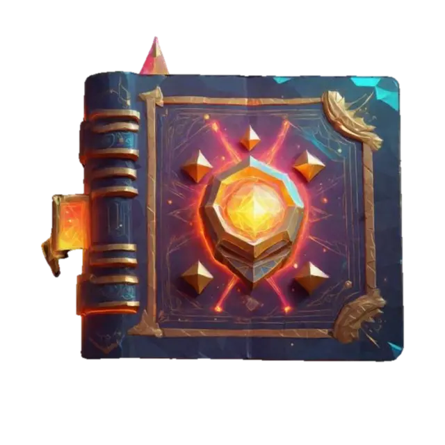 masterpiece, lowpoly, glowing magic laser mysterious mystical Ancient Book geometrical… - Spellbook 3D model, AI generated