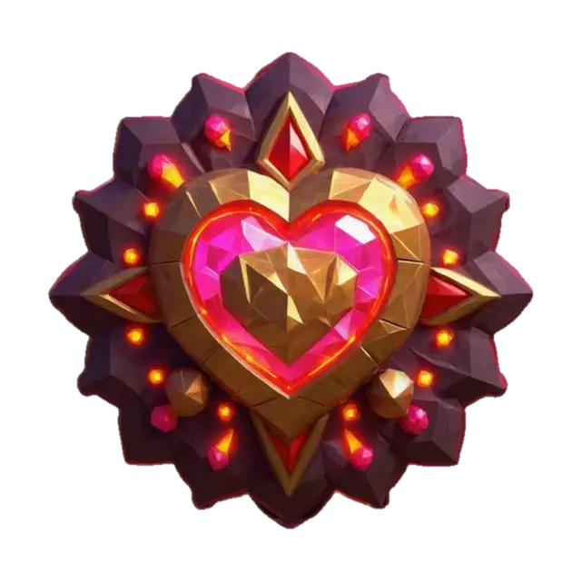 #valentine#, masterpiece, lowpoly, glowing magic laser mysterious mystical… - Medallion 3D model, vytvořený pomocí AI