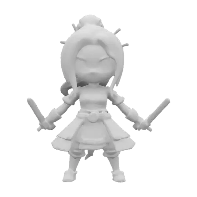 3D model for #women#, masterpiece, lowpoly, glowing magic laser mysterious mystical Ancient stylized veteran samurai machine with tubular shapes huge chibi style legendary funny game style vivid colors, Unique Original Shape