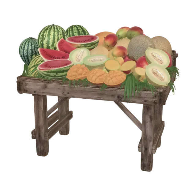 3D model for Bounty on a Rustic Wooden Table