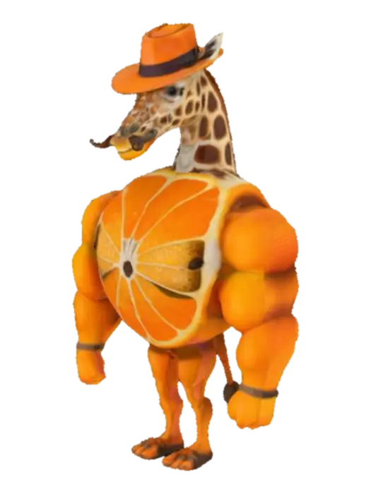 Giraffe Groveflex - Meme 3D model, vytvořený pomocí AI