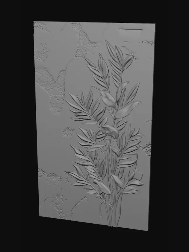 3D model for Concrete Leaf Relief