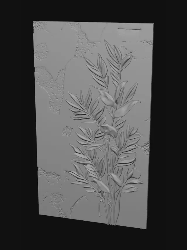 3D model for Concrete Leaf Relief