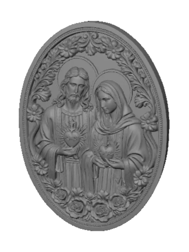 3D model for Madonna and Child in a Floral Medallion