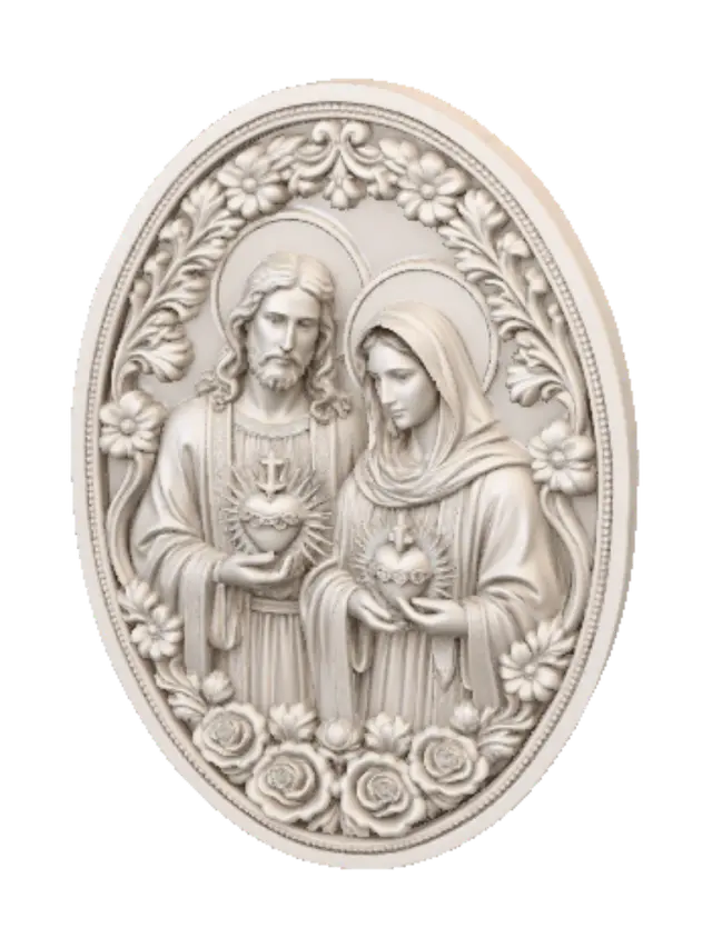 3D model for Madonna and Child in a Floral Medallion