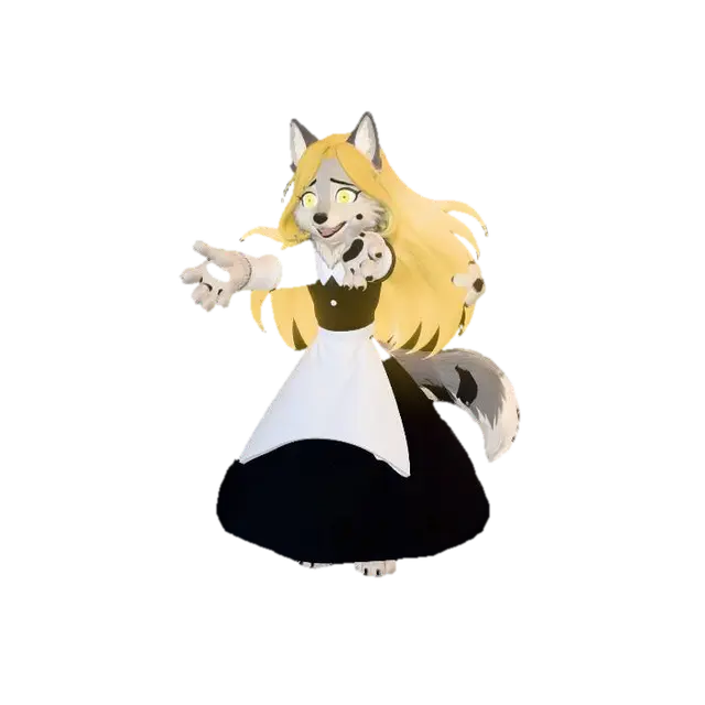 Embrace of the Wolfmaid - Romance 3D model, vytvořený pomocí AI