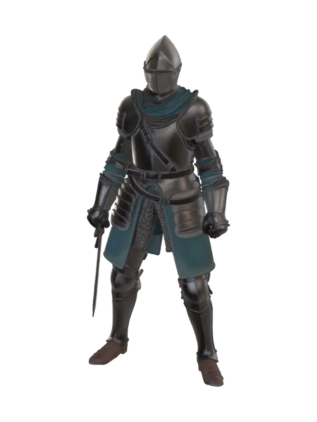 Azure Armored Knight - Cgi 的 AI 生成 3D 模型