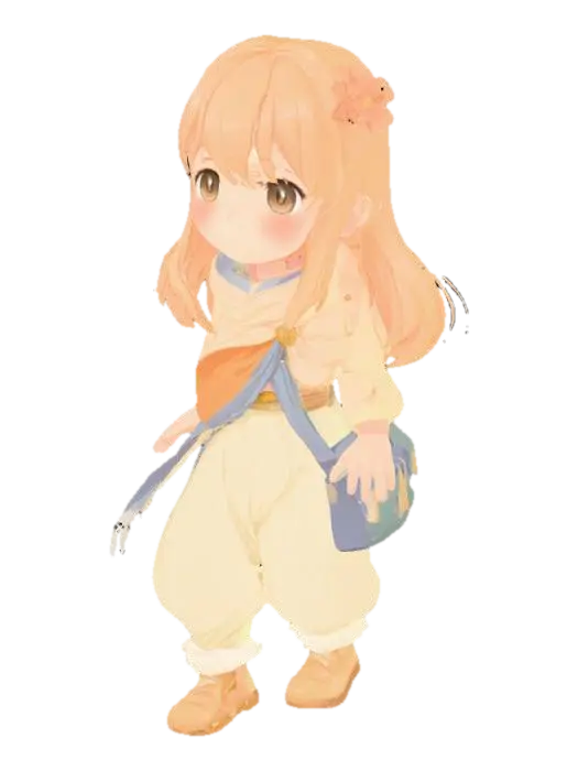 A humanoid AI assistant character designed for children with cerebral palsy, in the… - Ghibli 3D model, vytvořený pomocí AI