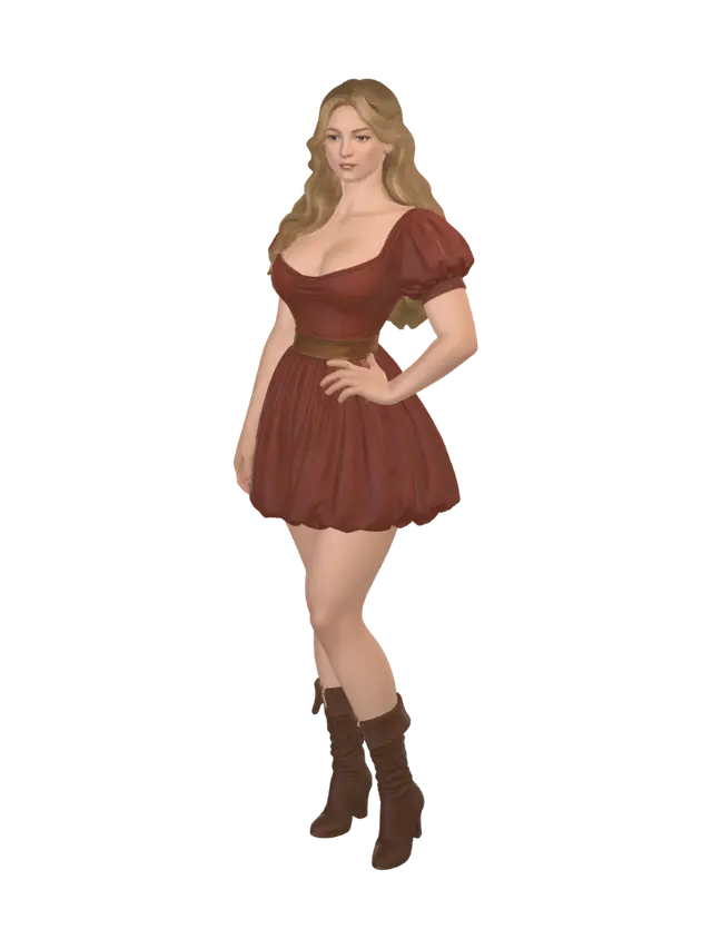 3D model for Scarlet Vintage Portrait