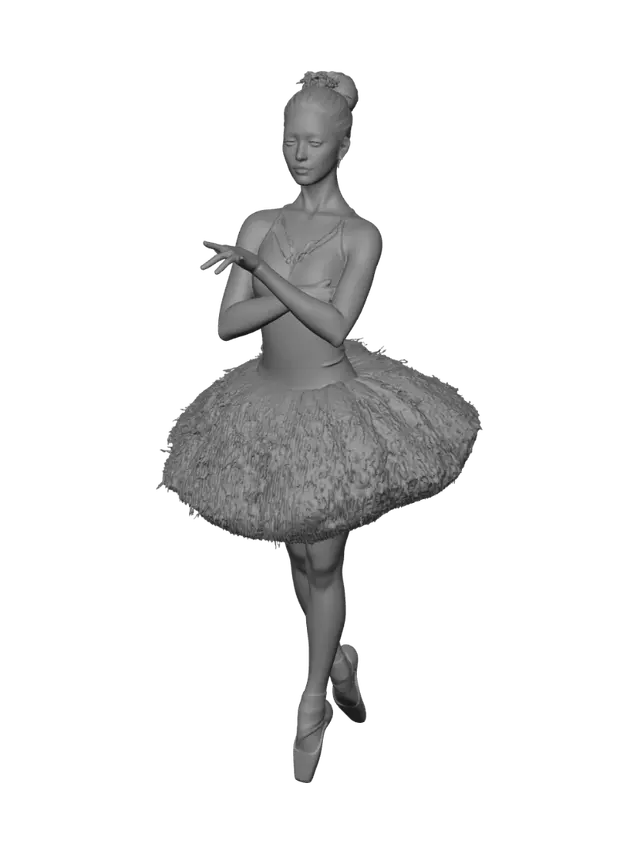 3D model for ballerina female , she is cast of swan lake.