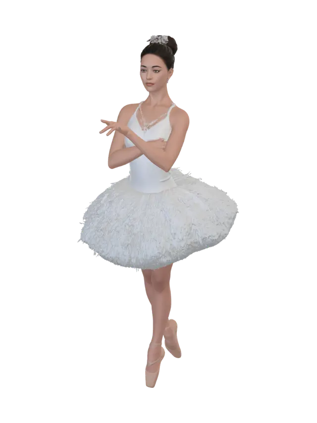 3D model for ballerina female , she is cast of swan lake.