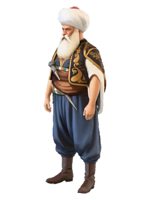 Turgut Reis - Ottoman 3D model, vytvořený pomocí AI