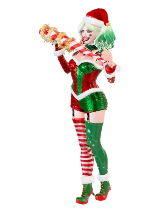 Create a highly detailed, stylized 3D character inspired by Harley Quinn,… - Candycane 3D model, vytvořený pomocí AI