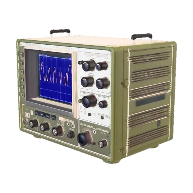 a hyper realistic retro soviet era spectral analyzer, oscilloscope, lab equipment… 3D model, vytvořený pomocí AI