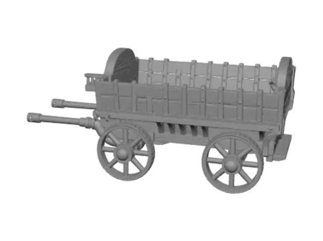 3D model for Wooden Cannon Wagon