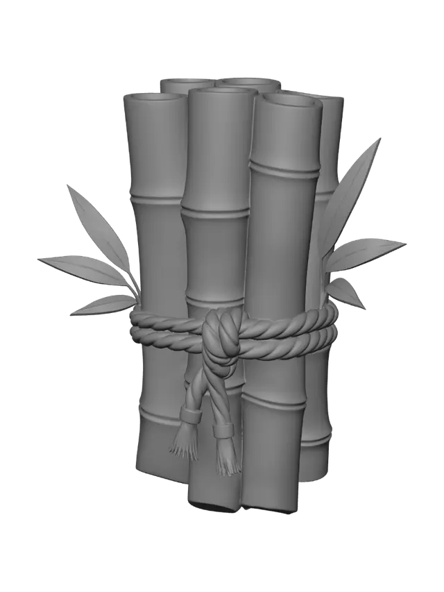 3D model for Bound Bamboo Stalks