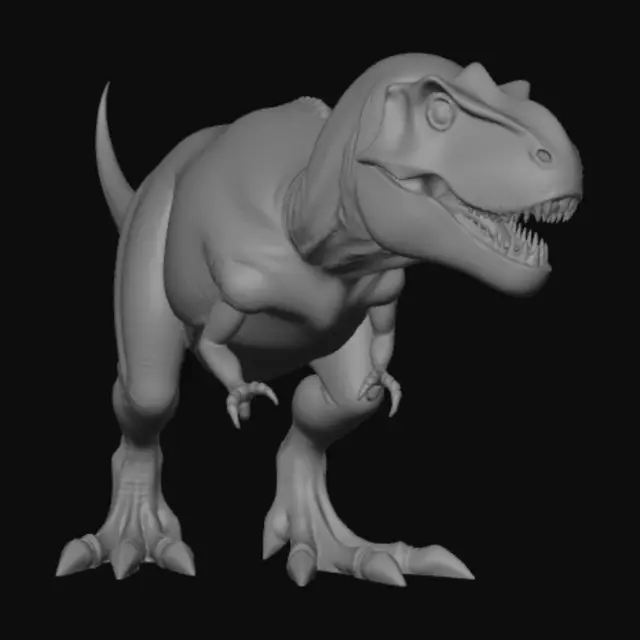 3D model for t-rex mit originalgetreuen armen und beinen. arme miz 2 krallen und füße mit jeweils drei krallen.