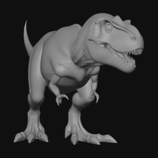 3D model for t-rex mit originalgetreuen armen und beinen. arme miz 2 krallen und füße mit jeweils drei krallen.