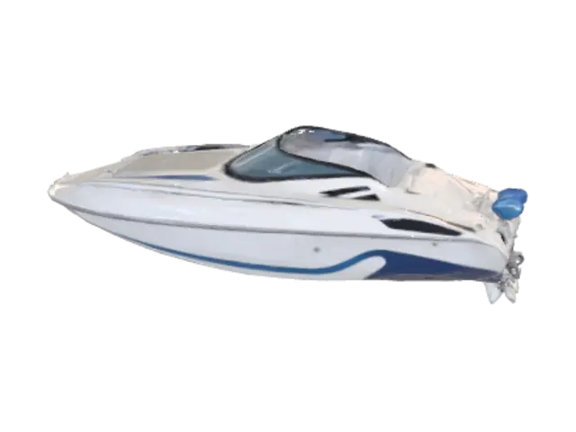 3D model for motoscafo sportivo, bianco con le rifiniture blu