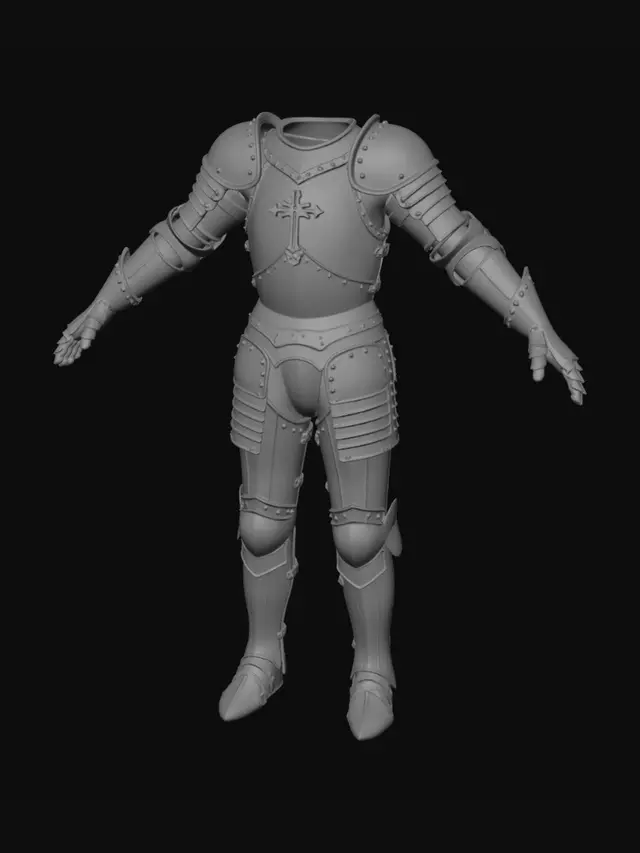 3D model for Use the image to create a T-pose model and add details, as I am looking to turn this into 3D-printable armor and will use it as reference material.