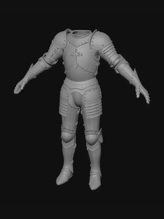 3D model for Use the image to create a T-pose model and add details, as I am looking to turn this into 3D-printable armor and will use it as reference material.