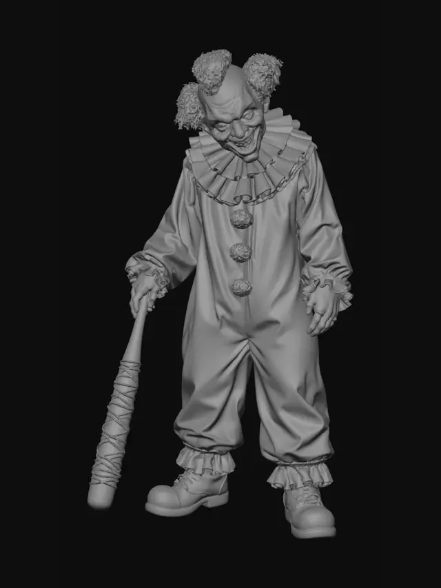 3D model for Bloodstained Clown with Barbed-Wire Bat