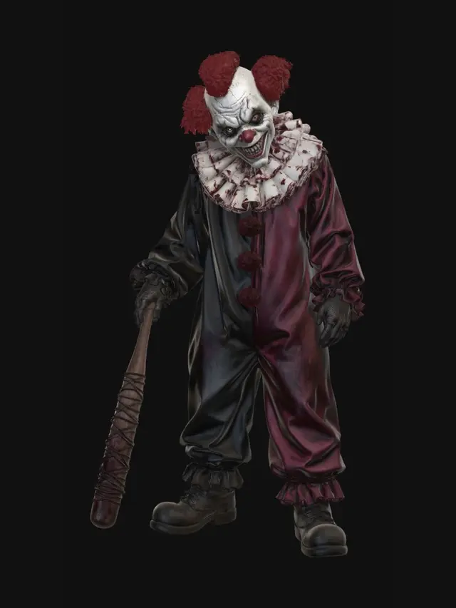 3D model for Bloodstained Clown with Barbed-Wire Bat