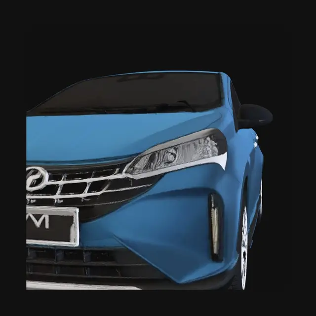 3D model for Blue Perodua Myvi