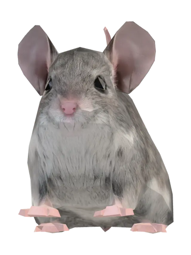Curious Grey Rat 3D model, vytvořený pomocí AI
