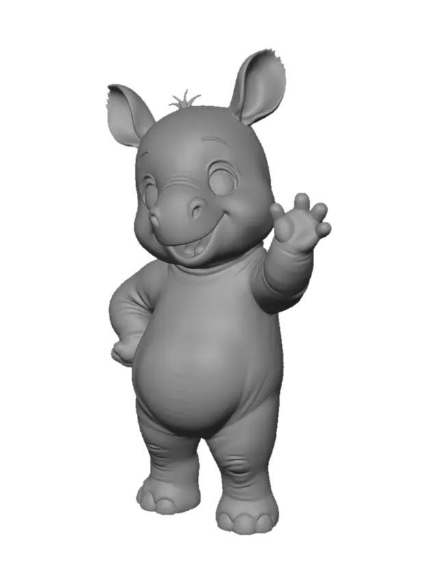 3D model for Waving Baby Hippo